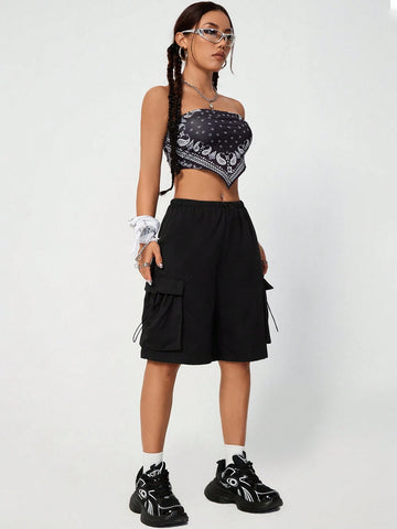 Coolane Drawstring Waist Cargo Style Shorts