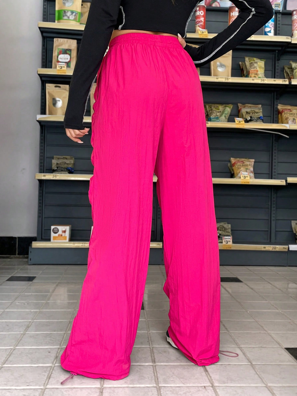 Coolane Drawstring Waist Ruched Parachute Pants