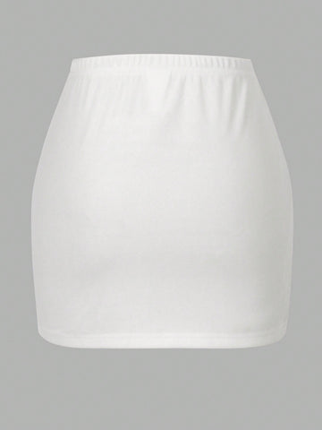 Coolane Figure & Letter Graphic Bodycon Skirt