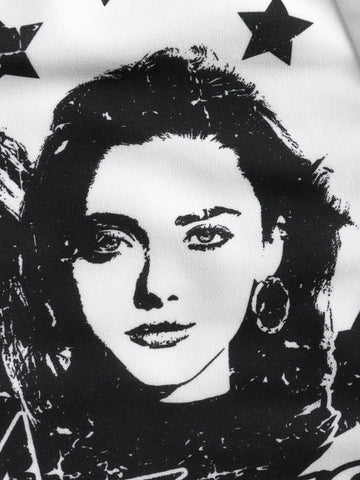 Coolane Figure & Letter Graphic Bodycon Skirt