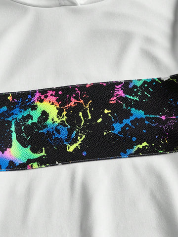 Reflective Brush Stroke Print Hoodie & Sweatpants