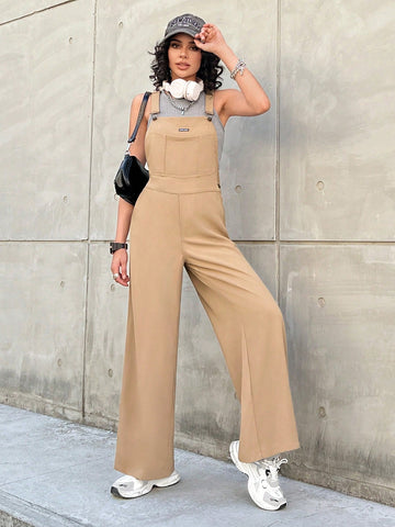 Ladies' Bib Jumpsuit With Slash Pockets