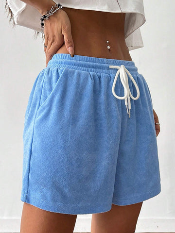 Coolane Ladies' Comfortable Embroidered Drawstring Waist Summer Shorts