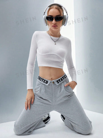 Coolane Letter Tape Waist Sweatpants