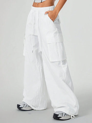 Coolane Low-Waist Women Workwear Drawstring Outdoor Pants With Oversized Pockets