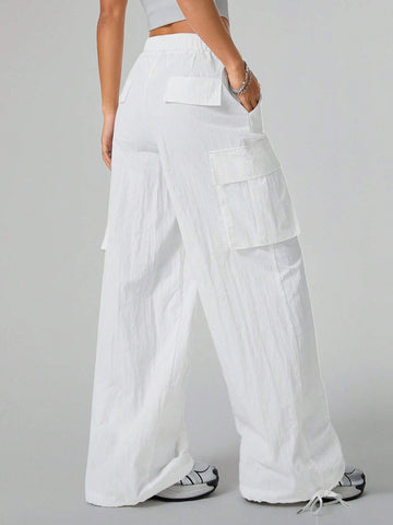 Coolane Low-Waist Women Workwear Drawstring Outdoor Pants With Oversized Pockets