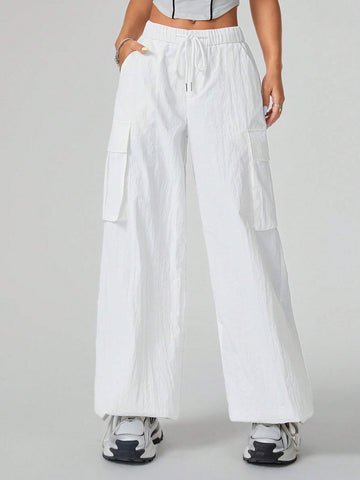 Coolane Low-Waist Women Workwear Drawstring Outdoor Pants With Oversized Pockets