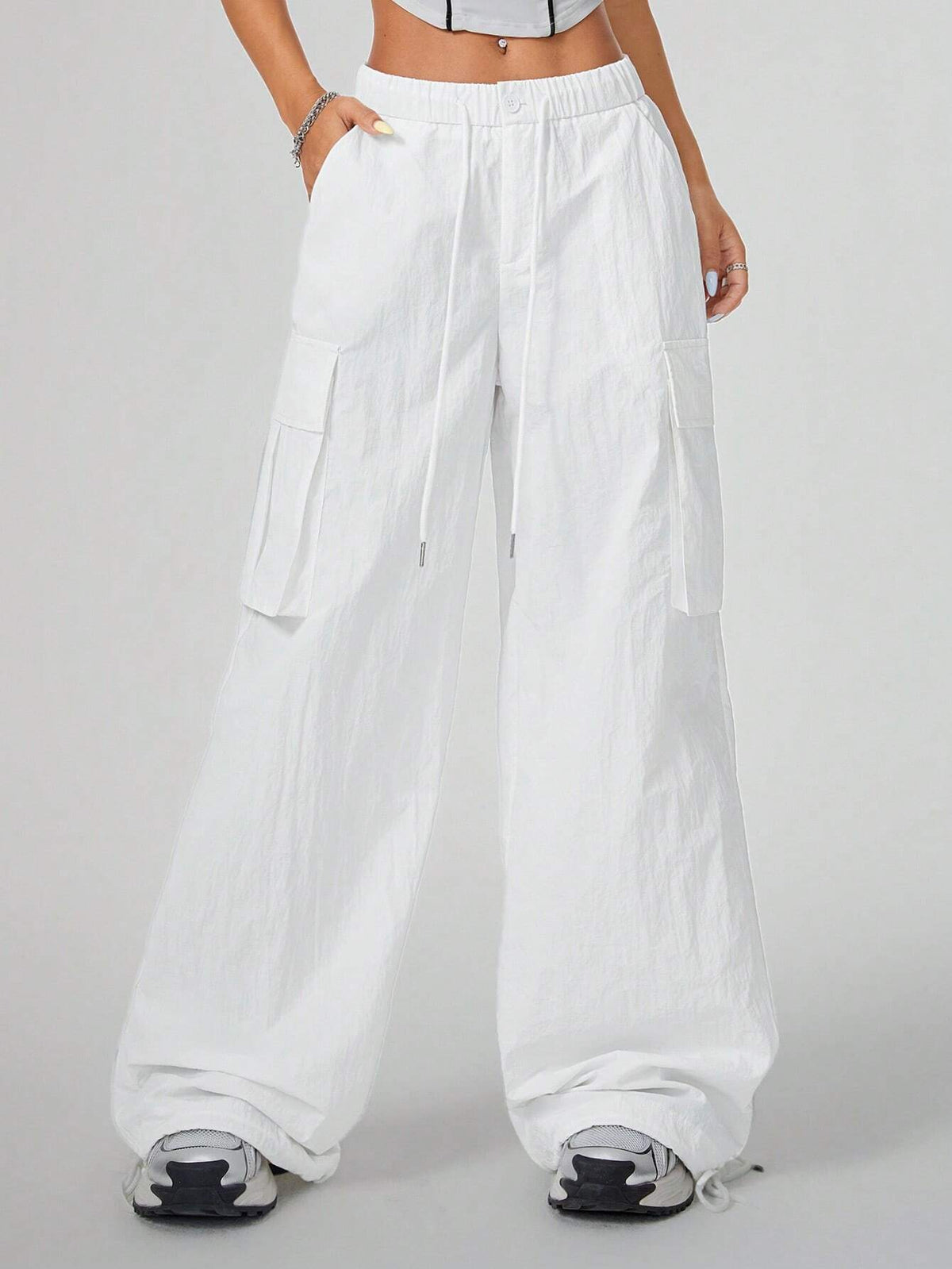 Coolane Low-Waist Women Workwear Drawstring Outdoor Pants With Oversized Pockets