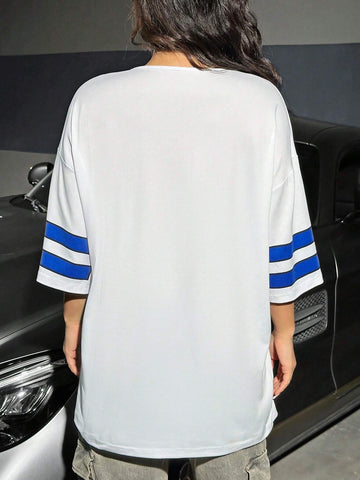 Coolane Number Printed V-Neck Short Sleeve T-Shirt