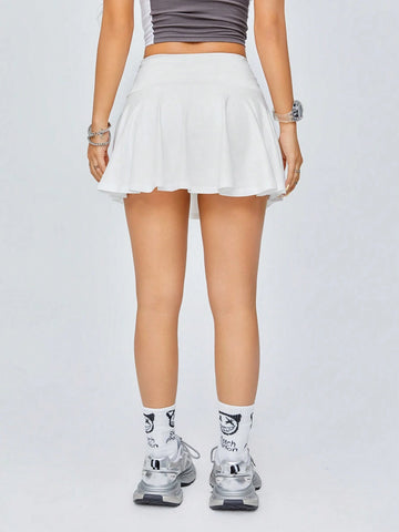 Coolane Pleated Mid-Length Skirt With V-Waist For Sports