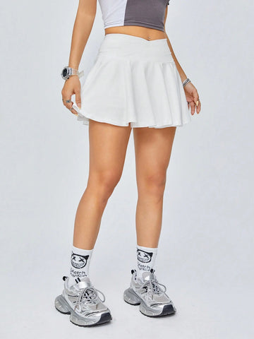 Coolane Pleated Mid-Length Skirt With V-Waist For Sports