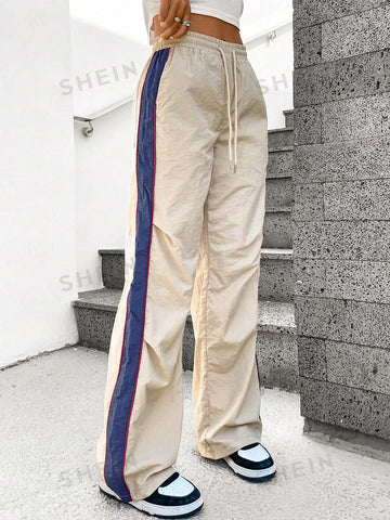 Coolane Side Contrast Decoration Wide Leg Pants