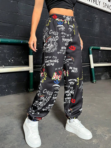 Coolane Slogan Graphic Elastic Waist Sweatpants