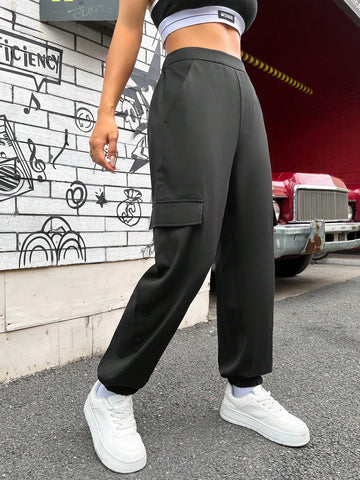 Coolane Solid Flap Pocket Side Cargo Pants