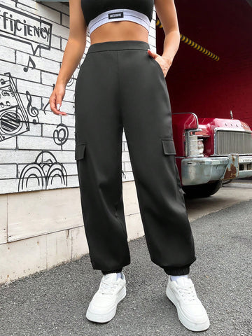 Coolane Solid Flap Pocket Side Cargo Pants