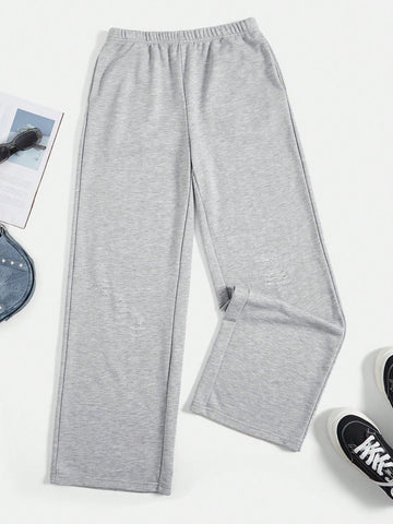 Coolane Solid Ripped Wide Leg Sweatpants