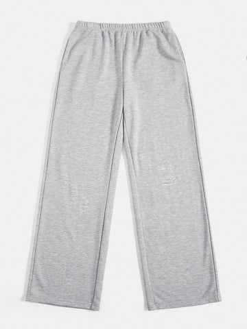 Coolane Solid Ripped Wide Leg Sweatpants