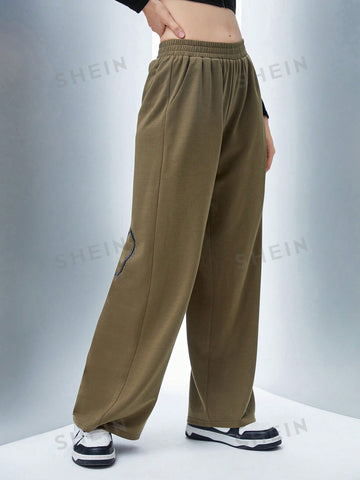 Coolane Solid Slant Pocket Wide Leg Sweatpants