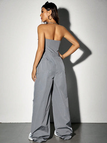 Women'S Cargo Bandeau Jumpsuit