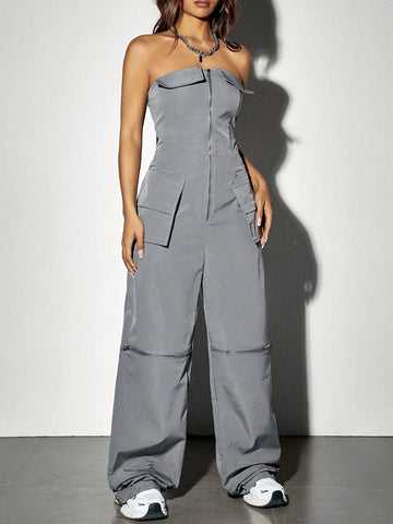 Women'S Cargo Bandeau Jumpsuit