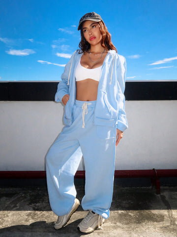 Women'S Patchwork Outerwear And Trousers Set