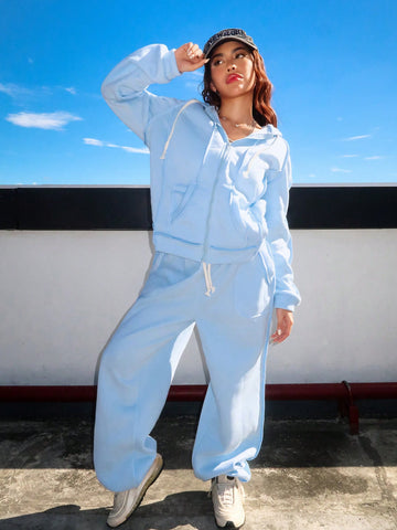 Women'S Patchwork Outerwear And Trousers Set