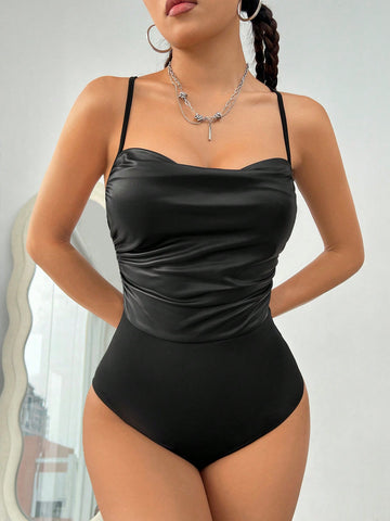 Women'S Pleated Cami Bodysuit