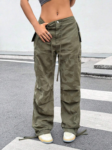 Coolane Women's Camouflage Cargo Pants With Large Pockets