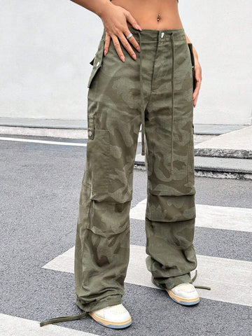Coolane Women's Camouflage Cargo Pants With Large Pockets