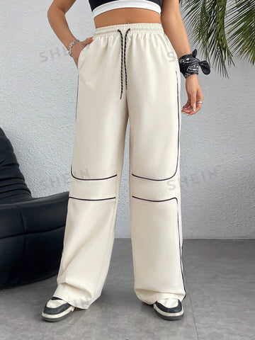 Coolane Women's Contrast Trim Elastic Waist Pants
