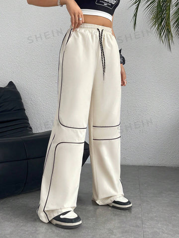 Coolane Women's Contrast Trim Elastic Waist Pants