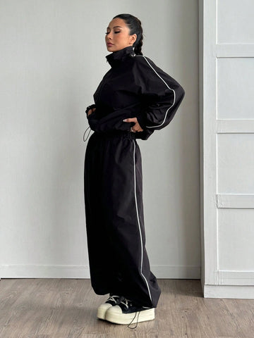 Women's Fall/Winter Cargo Casual Corta Vento Reflective Sport Sets