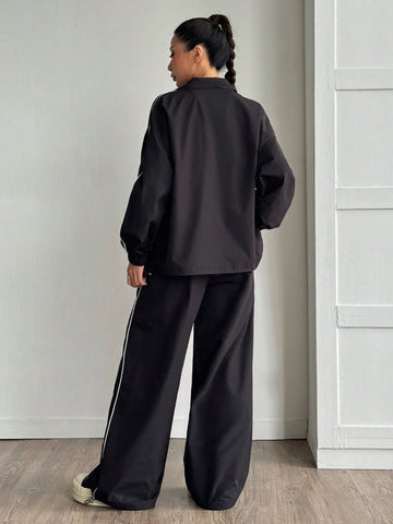 Women's Fall/Winter Cargo Casual Corta Vento Reflective Sport Sets