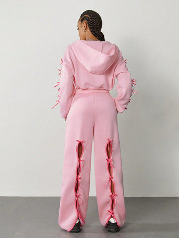 Coolane Women's Fall Y2K Hollow Bow Sweatpants