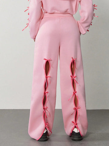 Coolane Women's Fall Y2K Hollow Bow Sweatpants