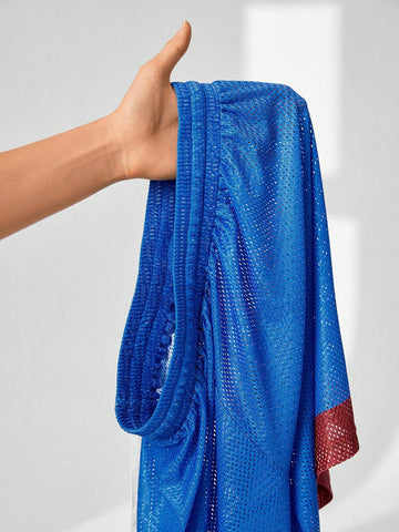 Women's Fashionable Streetwear Color-Blocked Logo Printed Athletic Shorts & Basic Bra 2pcs/Set For Spring/Summer