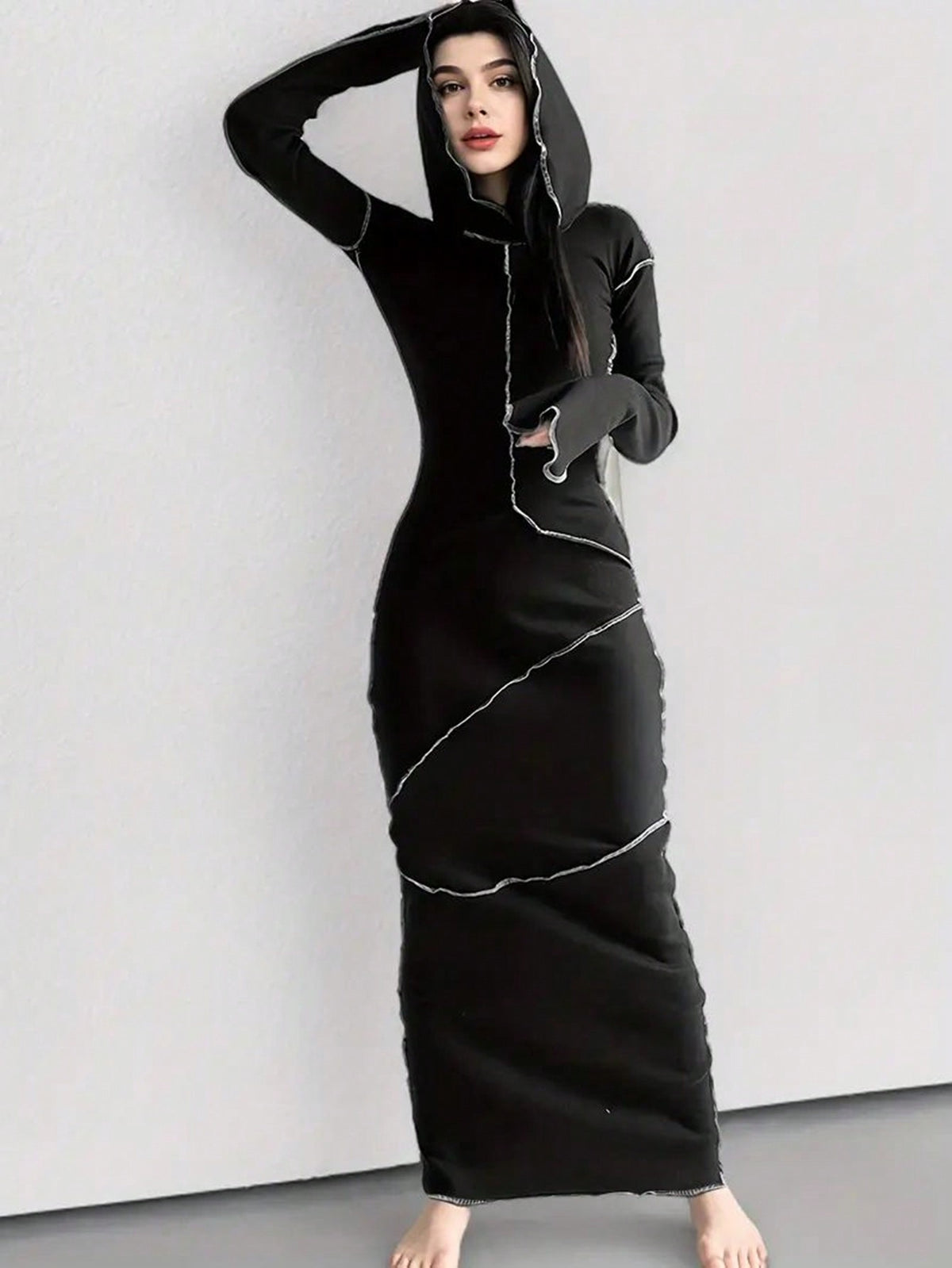 Women's Long Sleeve Hooded Dress