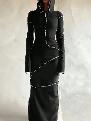 Women's Long Sleeve Hooded Dress
