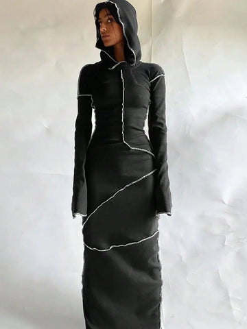 Women's Long Sleeve Hooded Dress