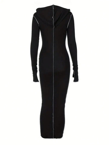 Women's Long Sleeve Hooded Dress