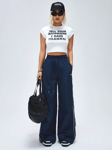 Coolane Women's Patch Striped Printed Trousers.