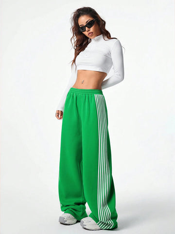 Coolane Women's Side Stripe Drawstring Waist Loose Fit Sweatpants