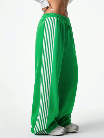 Coolane Women's Side Stripe Drawstring Waist Loose Fit Sweatpants