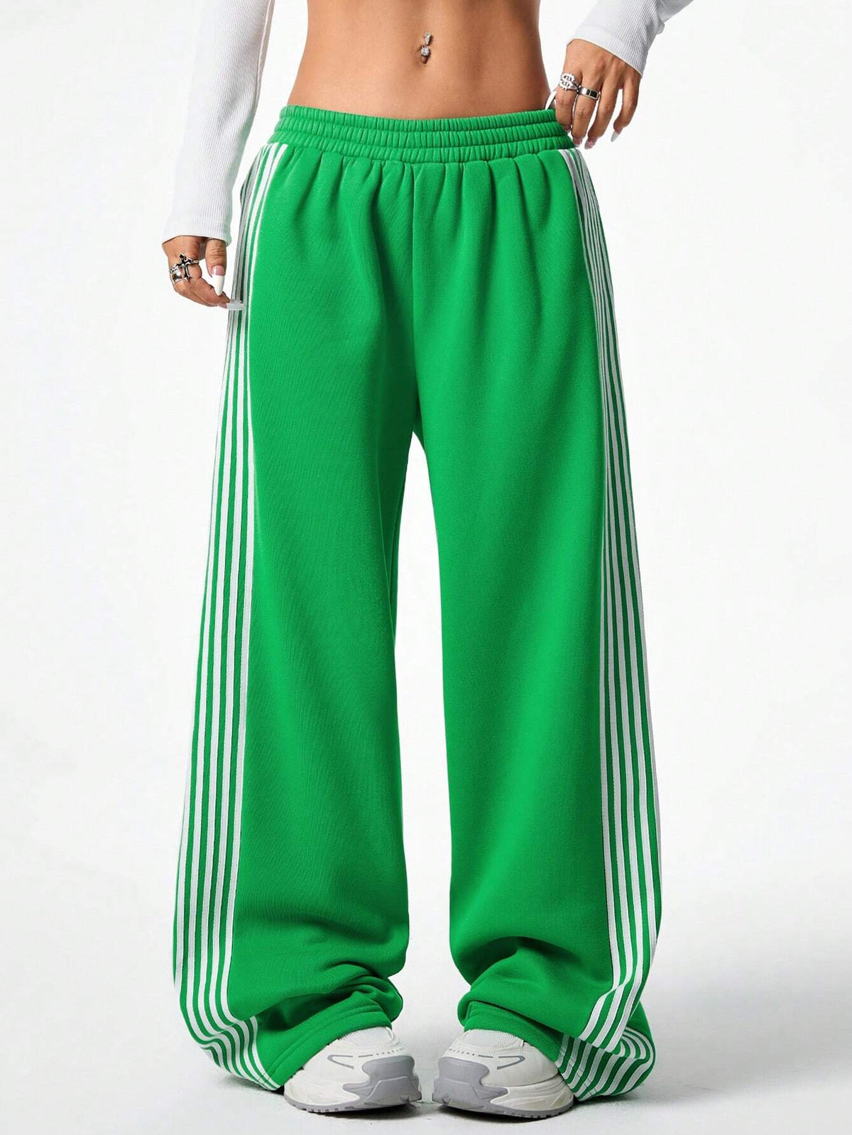 Coolane Women's Side Stripe Drawstring Waist Loose Fit Sweatpants