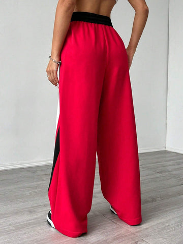 Coolane Women's Simple Color Block Casual Straight Pants For Daily Wear