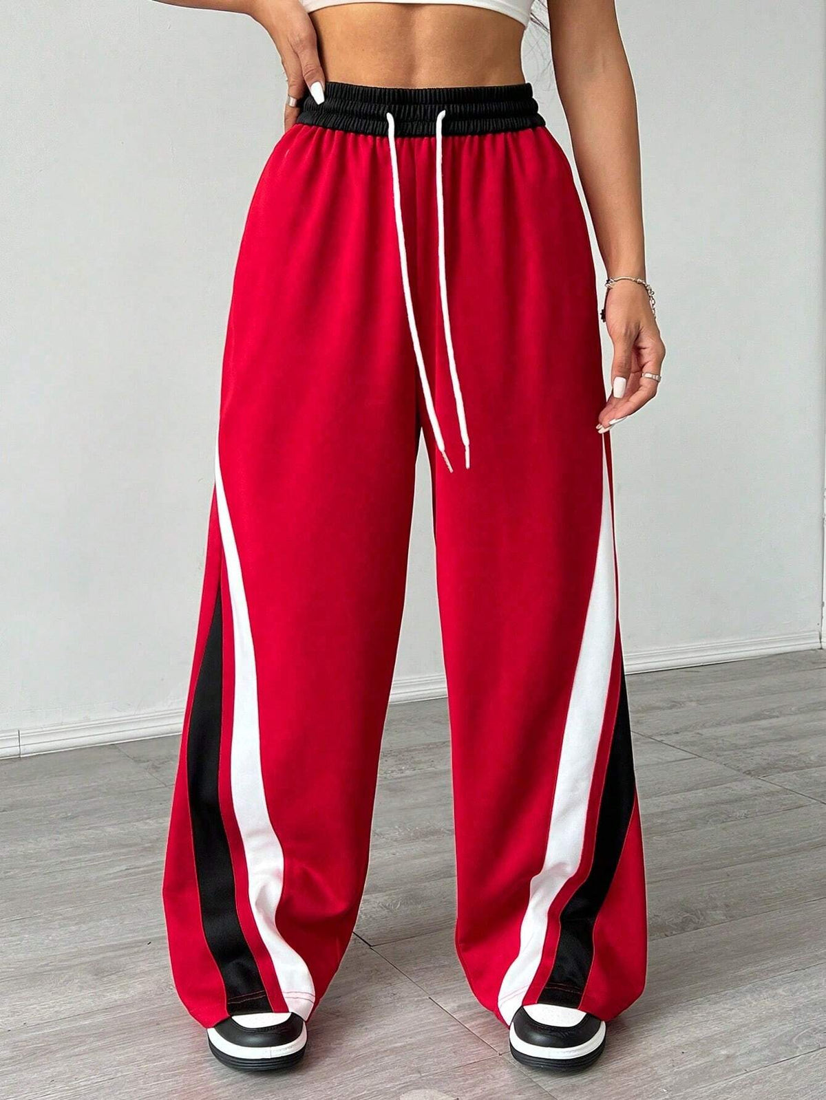 Coolane Women's Simple Color Block Casual Straight Pants For Daily Wear