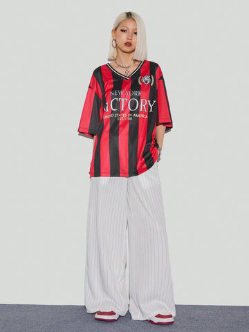 Women's Spring/Summer Sportswear Football T-Shirt, Oversized T Shirt,Workout Tops,Football Jersey NEW YORK VICTORY UNITED STATES OF AMERICA EST 1788