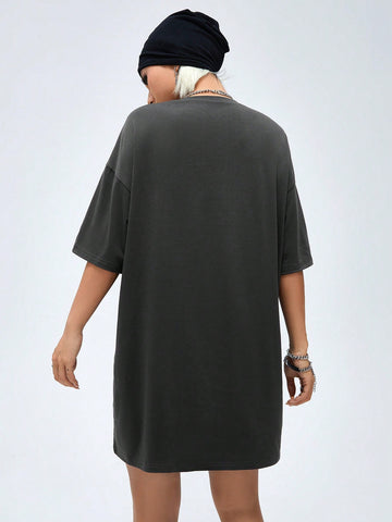 Women's Tiger & Letter Printed T-Shirt Dress