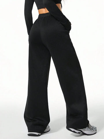 Coolane Women's Winter Y2K Music Festival Knit With Fleece Diamond Pattern Black Sweatpants