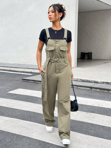 Women's Workwear Overall Jumpsuit With Straps
